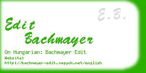 edit bachmayer business card